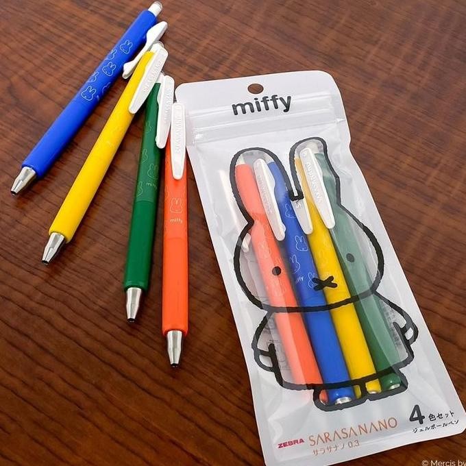 

TERMURAH - Zebra Sarasa Nano Miffy Boris 0.3mm Vintage Basic Colors Gel Ink Pen with Urufuwa Cushion Limited Edition