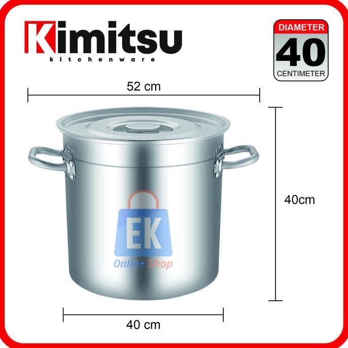 BEBAS ONGKIR - Panci Stainless 40cm Kimitsu | Dandang Stainless Steel | Panci Stainless Steel Tebal 