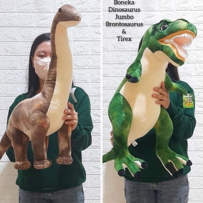 Mainan Boneka Dinosaurus Besar Jumbo Brontosaurus T-Rex Dino Bronto Tirex Dinosaurs Tyrex T rex Jura