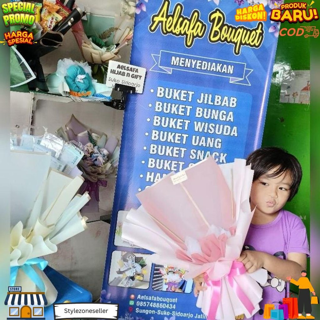 

Aelsafa Bouquet - Ready Stok Siap Kirim Buket Kosongan Murah 40 Cm Buket Isi Uang Buket Snack Gratis Ongkir