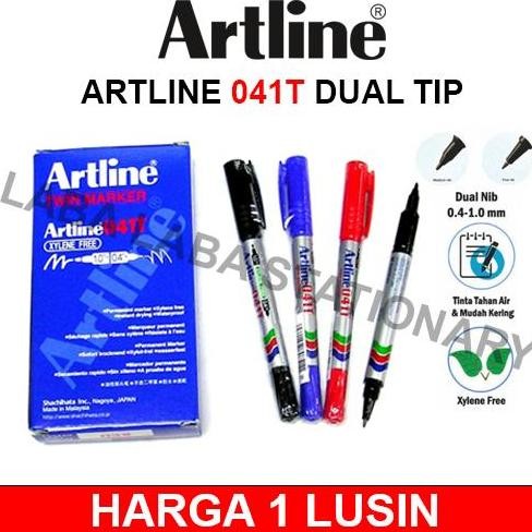 

BEBAS ONGKIR - SPIDOL ARTLINE 041T TWIN MARKER 041 T XYLENE FREE MADE IN JAPAN 0.4 MM DAN 1.0 MM DUAL TIP DUA MATA