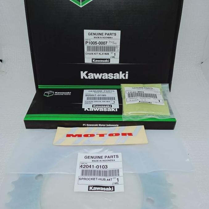 gearset gir set chainkit Kawasaki ori part klx 150s p1005-9