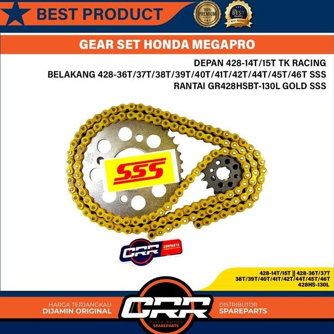 Gir Set Gear Set SSS 428 Honda Megapro GL Pro CB150R CBR 150 Verza Sonic Supra GTR Ter CB GL Depan 1