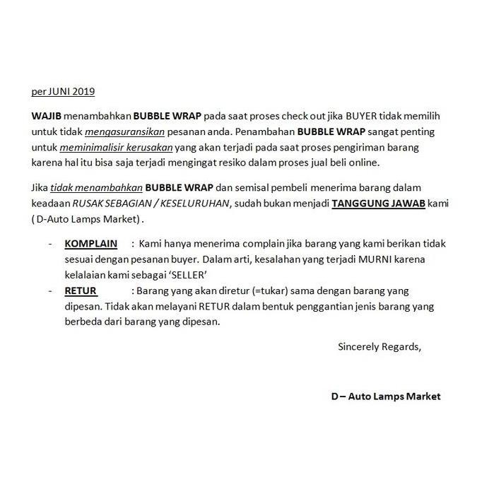 . TOYOTA AGYA / DAIHATSU AYLA 2012 (OLD) TAIL LAMP / LAMPU STOP