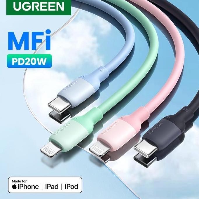 Ugreen USB C to Lightning MFI Cable 1M Liquid Silicone Untuk IPhone