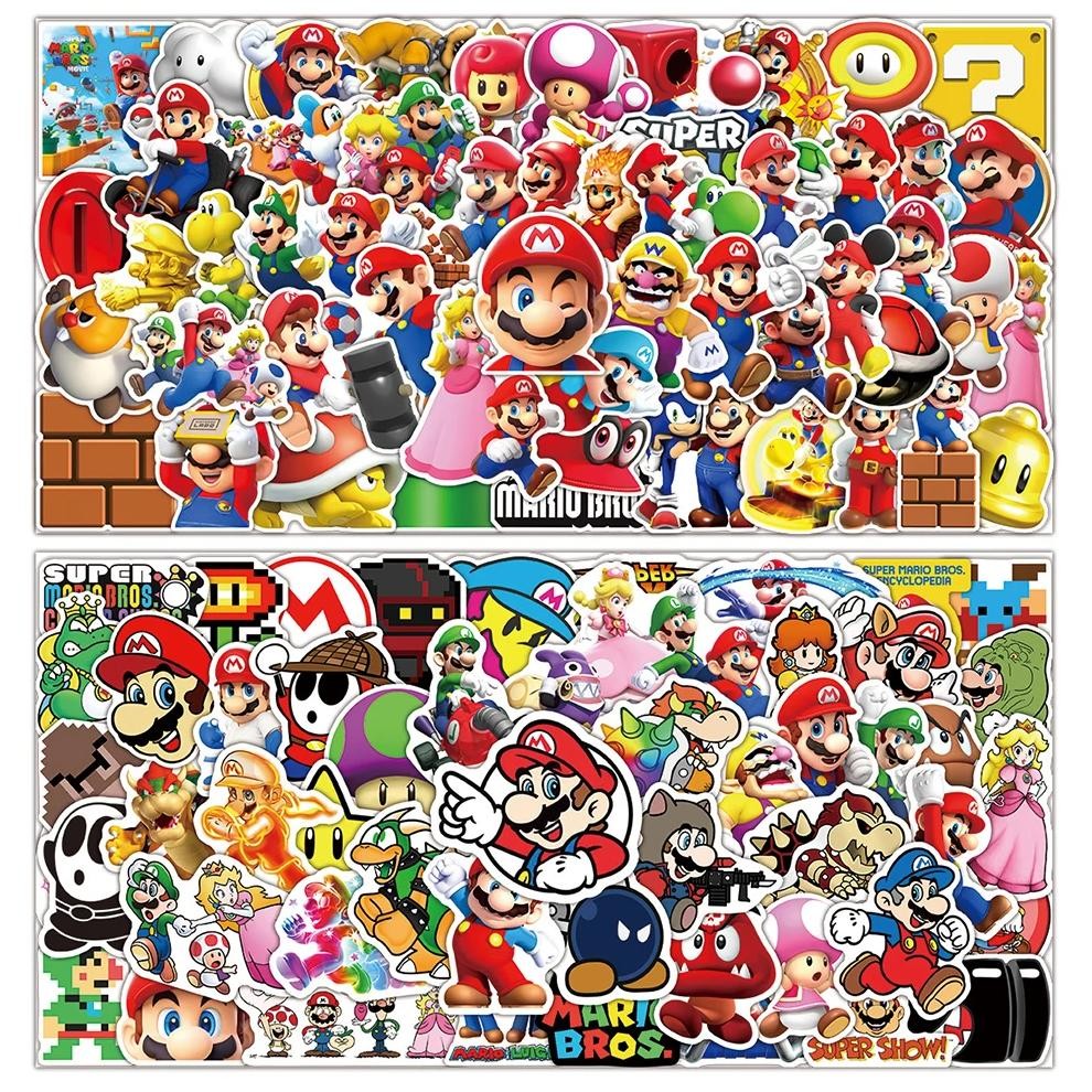 

10/30/50/100pcs Super Mario Bros Cartoon Stickers Cute Peach Luigi Kids Sticker Toy Phone Notebook Luggage Anime Graffiti Decals