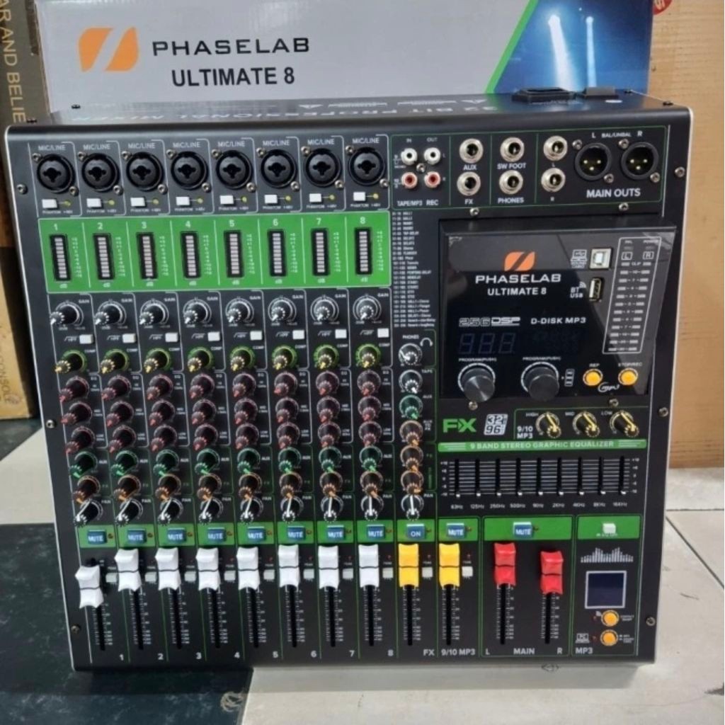 Mixer Phase Lab ULTIMATE 8 Original Channel DSP FX Double EQ Effect Stereo PhaseLab 8ch Mono