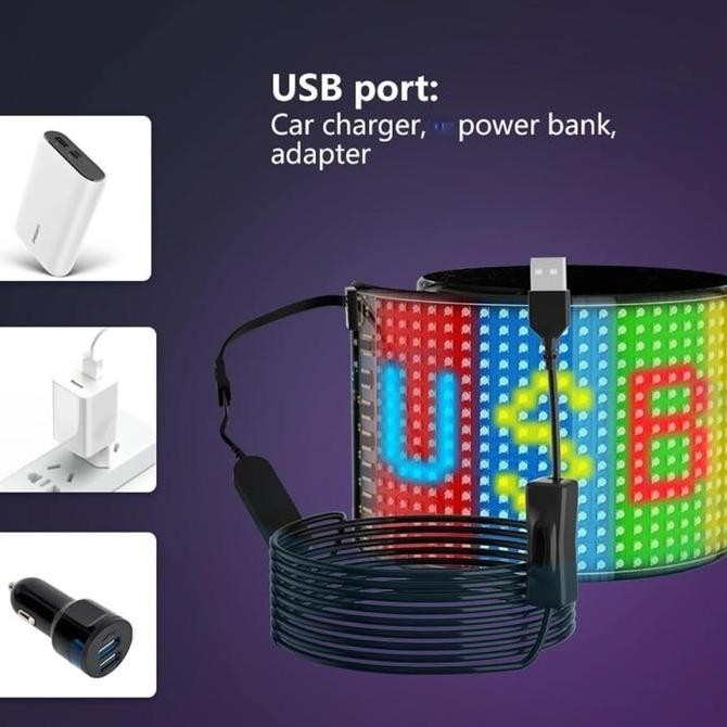 Lampu LED Matrix Panel RGB Led Running Text Super Tipis LED 2121 | LED SCREEN Programmable Flexible 