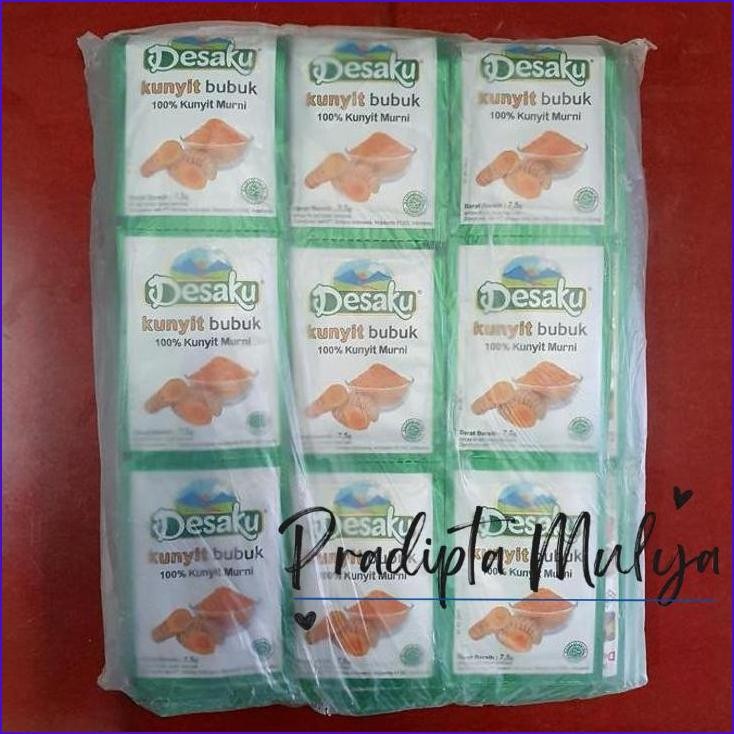

Promo..!! Desaku Kunyit Bubuk - 1 Renceng / Pak / Lusin Isi 12 Pcs Sachet @7,5Gr