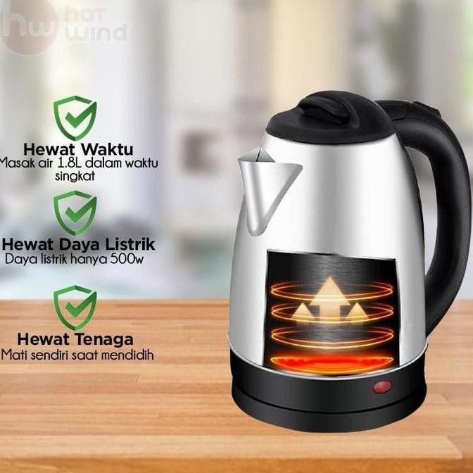 MB - Teko elektrik pemanas air panas stainless 2 liter termos [terbaik]