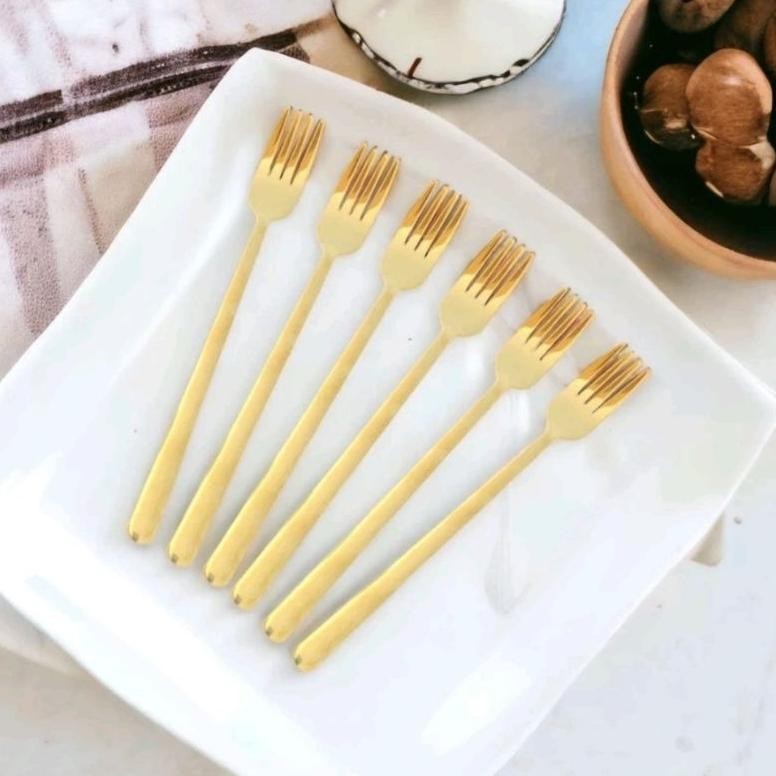 Sendok Garpu Korea Stainless Gold / Sendok Garpu Makan Gold / Sendok Garpu Makan Korea