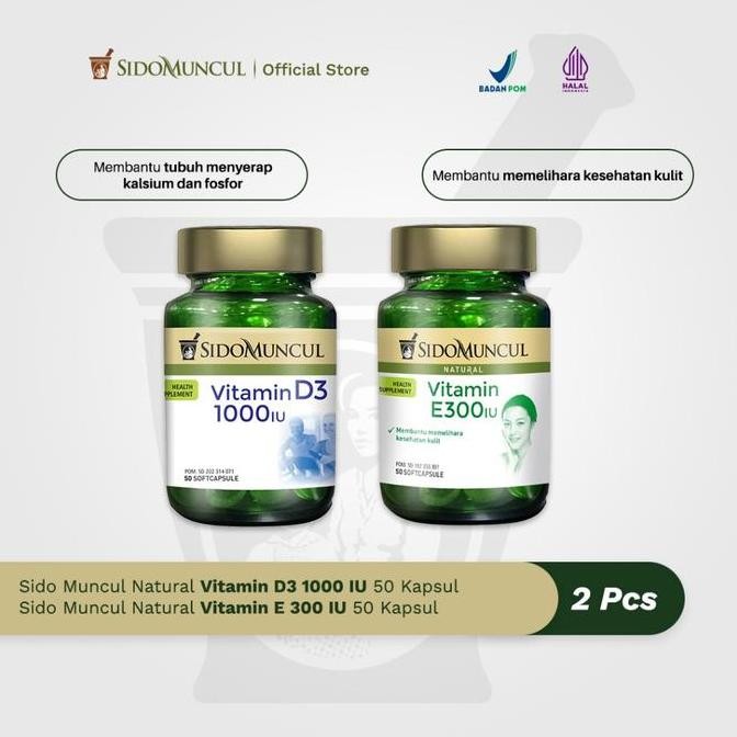Sido Muncul Natural Vitamin D3 1000 Iu + Vitamin E 300 Iu Sc