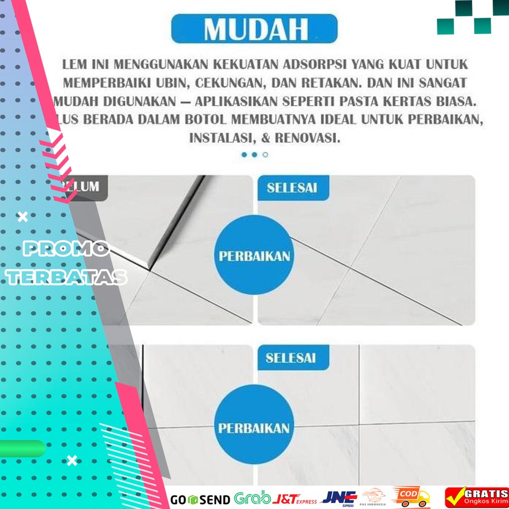 NEW PEREKAT KERAMIK 250ML LEM KERAMIK KUAT LEM KERAMIK DINDING SEALENT PEREKAT TILE KERAMIK