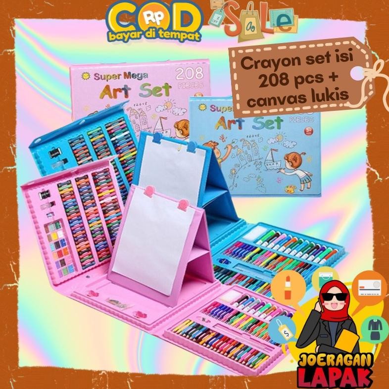 

Crayon Set Anak Isi 208 - 150 - 46 - 86 Pcs Pieces Alat Tulis Menggambar Mewarnai Warna Lengkap Tainbow Kanvas Lukis Krayon New