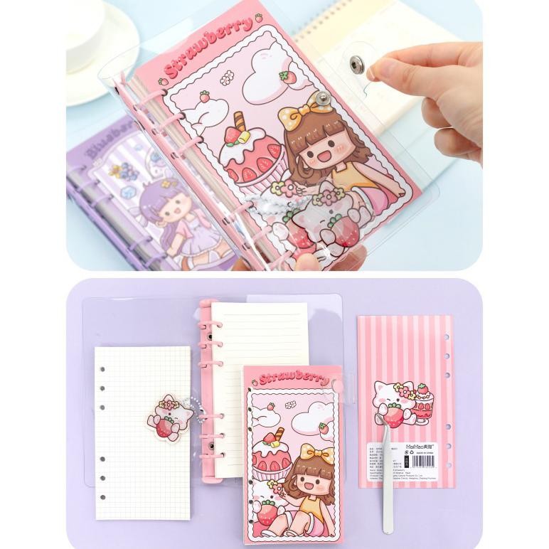 

Buku Binder Ring Journal Catatan Karakter Sanrio Kuromi Cinnamoroll Momo Gudetama Pompurin New Product