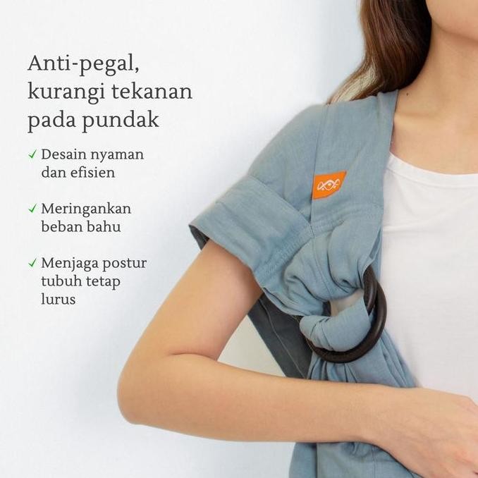 MAMAWAY / GENDONGAN BAYI ANTI PEGAL / TAHAN 75 KG, UTK 0-10 THN / BABY RING SLING GENDONG
