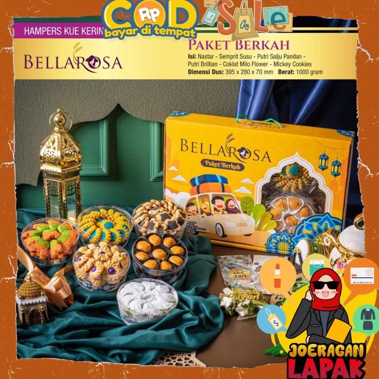

Bellarosa Hampers Paket Berkah Platinum Kue Kering Gift Set Lebaran Suguhan Idul Fitri Nastar Putri Salju Semprit Hadiah Set Toples Trending
