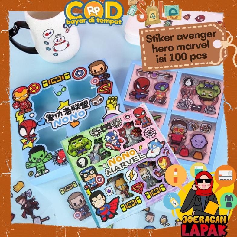 

Sticker Avengers Marvel Anak Cowo Stiker Nono Mix Karakter Avengers Isi 100 Pcs Spiderman Superman Ironman Capten America Hulk Hero Terlaris