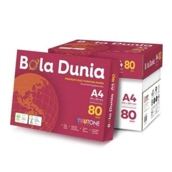 

TERBARU - KERTAS HVS BOLA DUNIA A4 80 GRAM