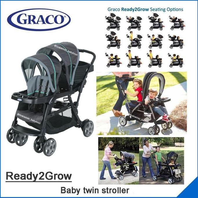GRACO READY2GROW STAND AND RIDE DOUBLE STROLLER TANDEM