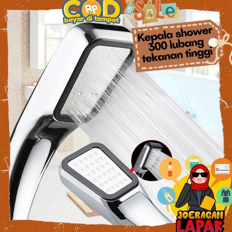 Kepala Shower 300 Lubang Holes Super Kencang Jet Tekanan Tinggi Head Shower Deras Stainless Plastik 