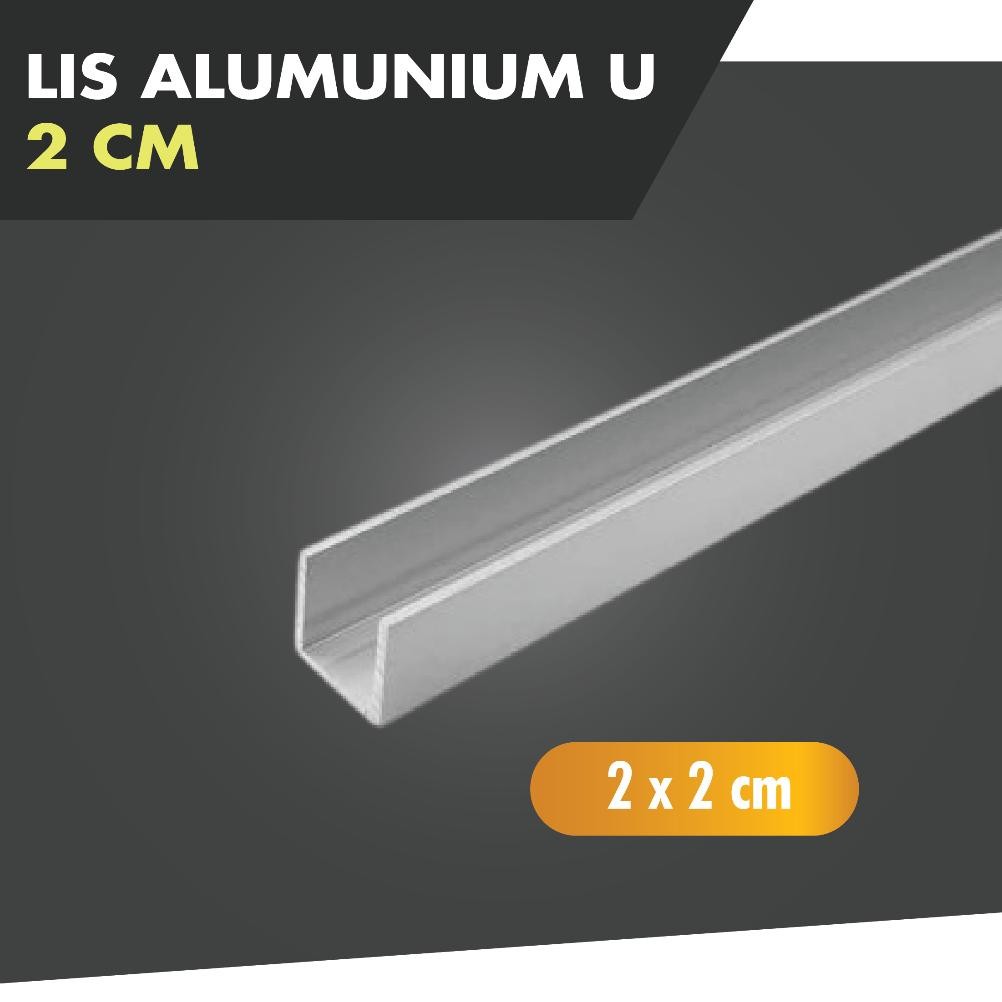 Alumunium U Lis U 2x2 cm Lis U Alumunium Tali Air Woodplank