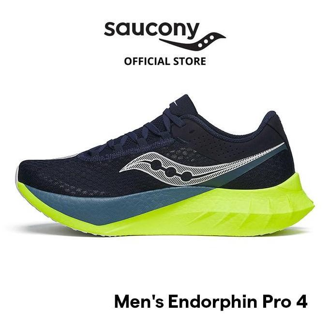 Sepatu Lari Pria SAUCONY Shoes Endorphin Pro 4 Men - Navy / Citron