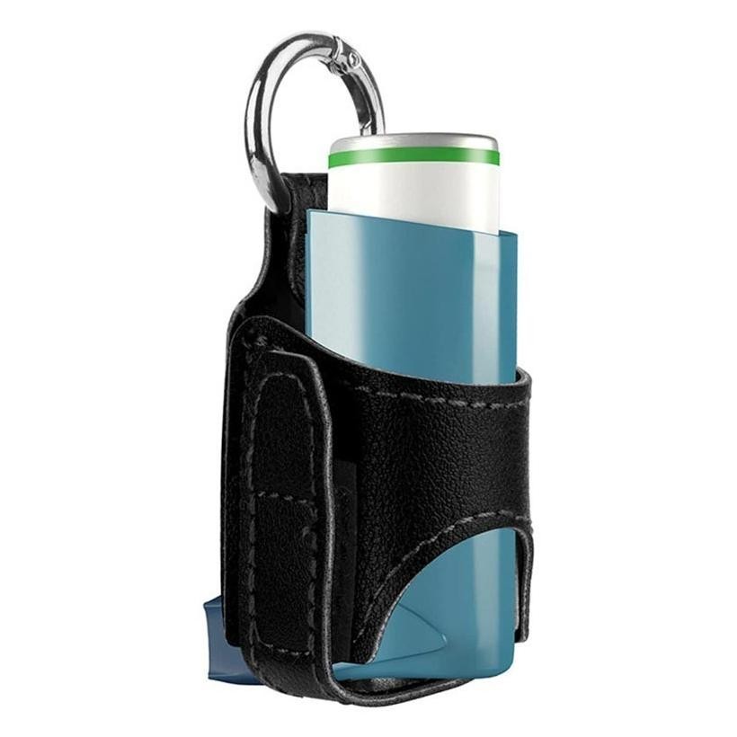 Case Inhaler Asma Semprot Portabel Travel Bahan Leather Sarung Keychain Inhaler 100 Mcg 200 Dosis RJ