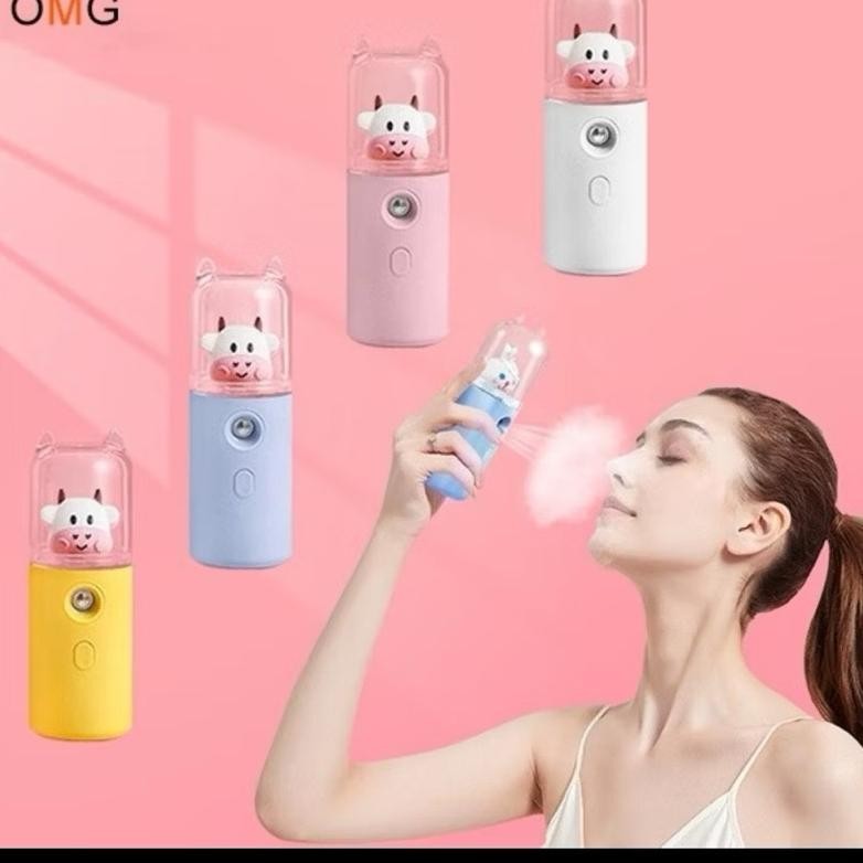 Nano Spray Karakter Cow Rabbit Sapi Kelinci Alat Semprot Wajah Portable Mini Skincare Air Toner Atom