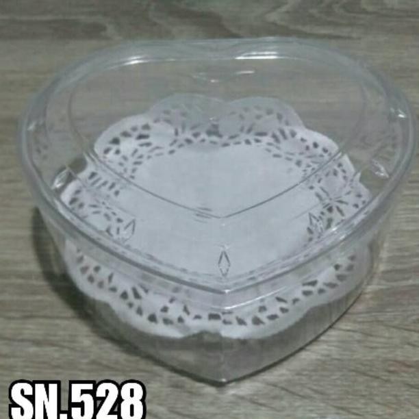 (12Pcs) Toples Nuai Sn 528 / 500Ml Bentuk Hati Love Tempat Kue Kering Snack Jajan Makanan Box Kotak 