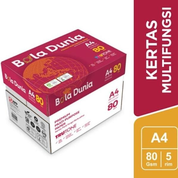 

TERMURAH - Promo!! Kertas Fotocopy Print HVS A4 70 / 80 gram Bola Dunia / Box Dus