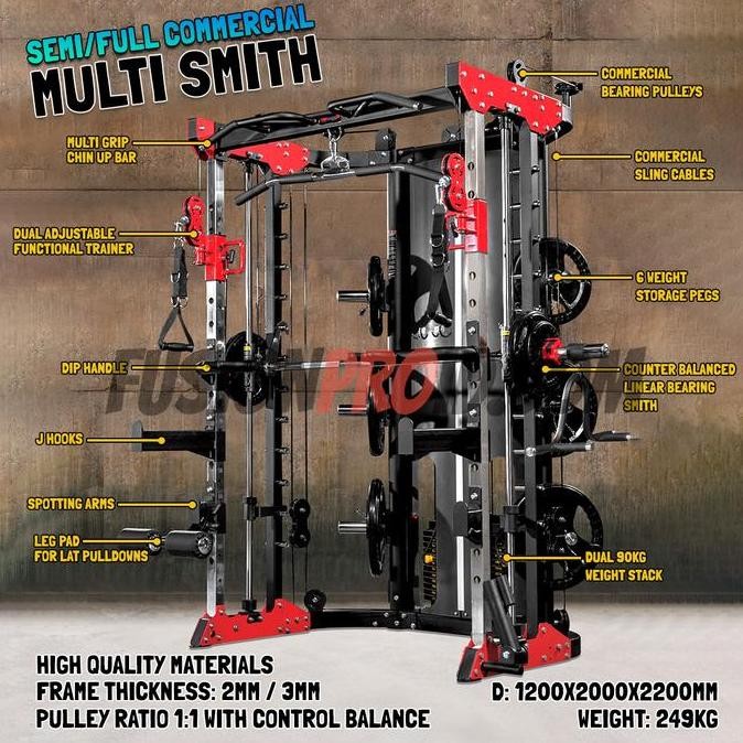 Smith Machine Multi Bench Press Adjustable HomeGym Fitness Import 3058
