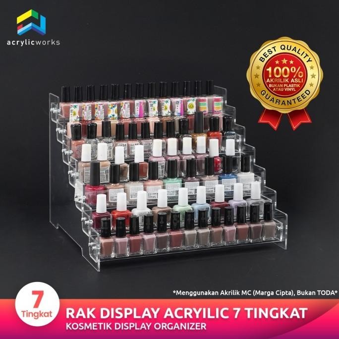 BEBAS ONGKIR - Rak Organizer Acrylic Rak Tempat Lipstik Rak Tempat Kutek 7 Tingkat