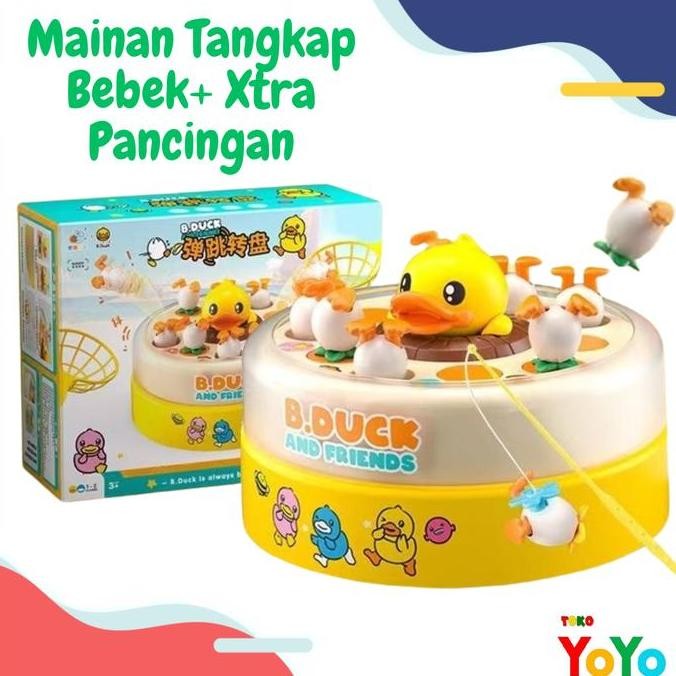 Mainan Tangkap Bebek Loncat Pancingan Anak 2 in 1 Edukasi Pancing Bebek Mancing Ikan