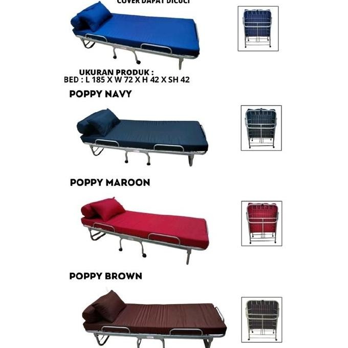 folding bed kasur rangka besi lipat roda