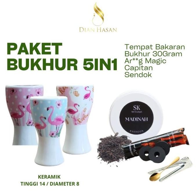PAKET BUKHUR 5IN1 /  PAKET BAKHOOR / WANGIAN ARAB dupa tempat bakar