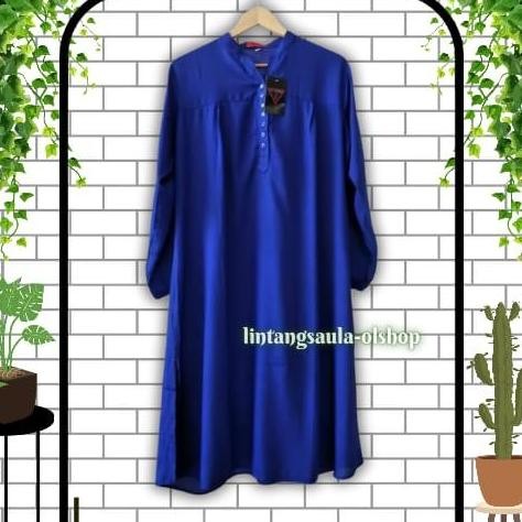 Tunik Polos Rayon Jumbo Biru Elektrik