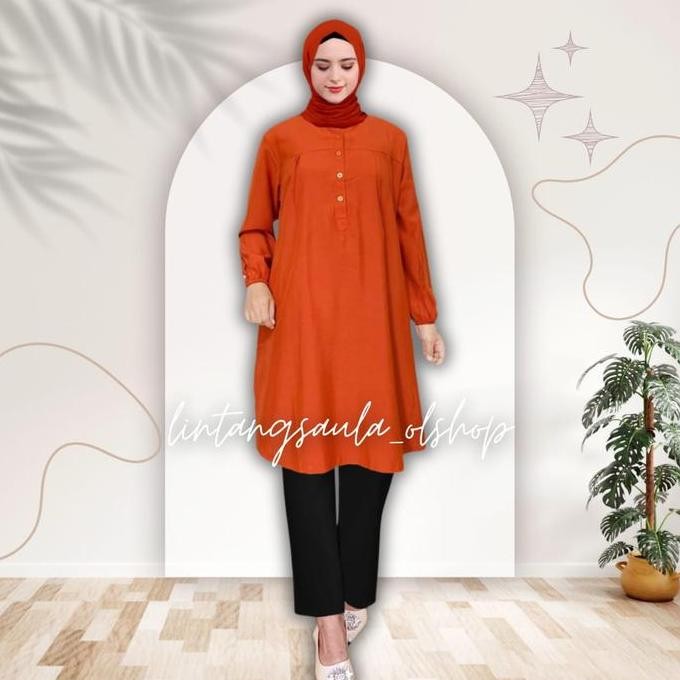 Tunik Polos Viscose Jumbo Orange Bata