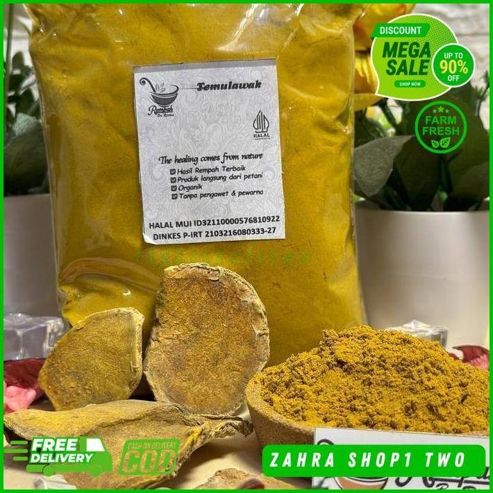 

TEMULAWAK BUBUK REMPAH BERAT BERSIH PRODUK 250 GRAM TERMURAH