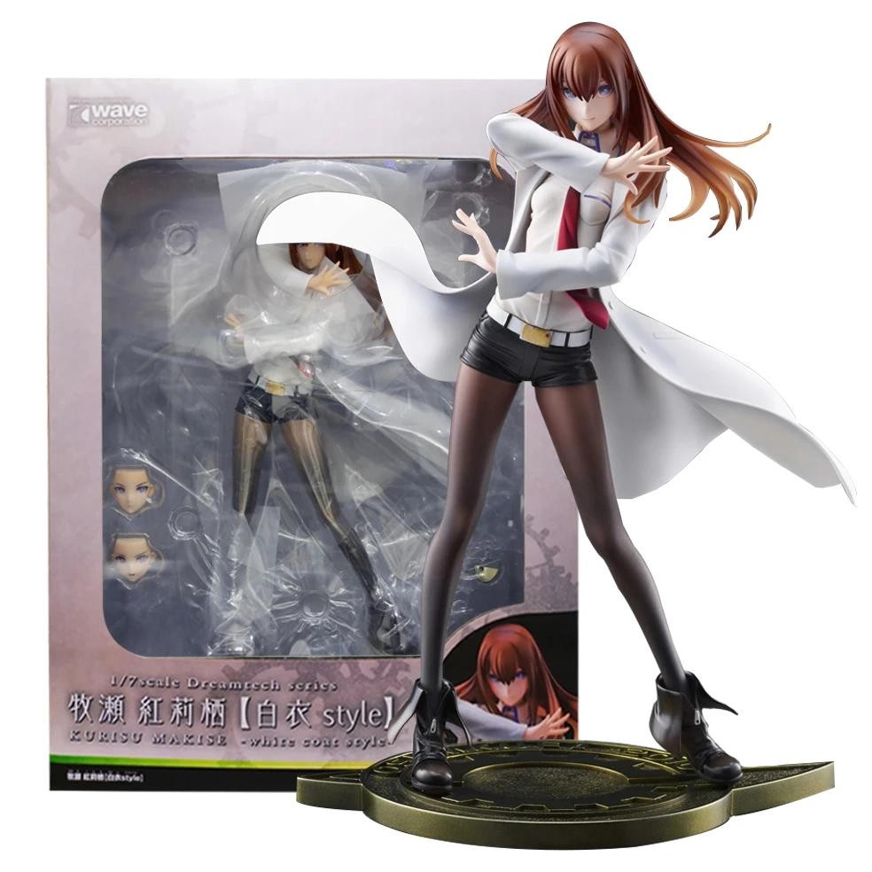 22.5CM Anime Steins;Gate Makise Kurisu Dream Tech Figure 1/7 White Coat Style Standing model toy dol