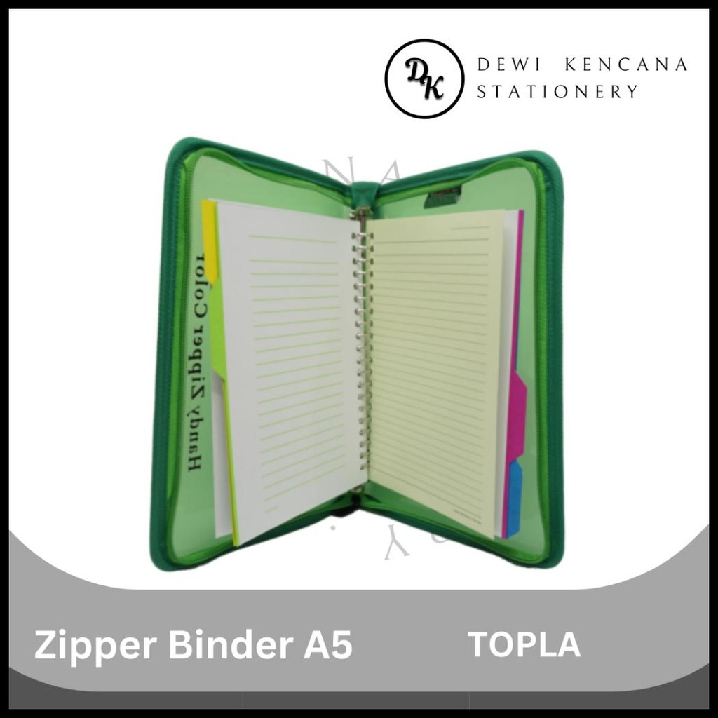 

BINDER ZIPPER WARNA A5 TOPLA / LOOSE LEAF ZIPPER BINDER COLOR A5 TOPLA