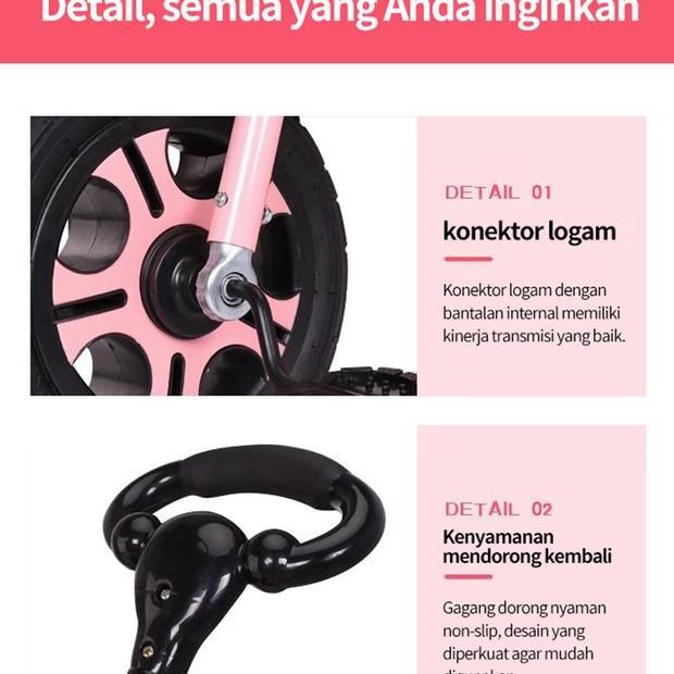 24 27 Flysepeda Roda Ta Anak 1 Tahun Sepeda Roda 3 Bayi Tricycle Kursi Anakanak