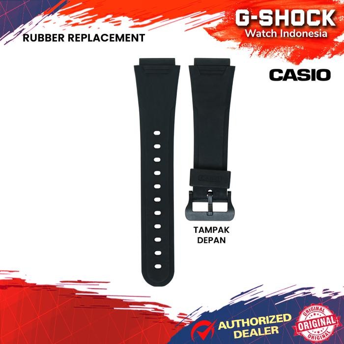 TALI KARET RUBBER STRAP ORIGINAL CASIO W218H W 218H 3AVDF BLACK COLOR
