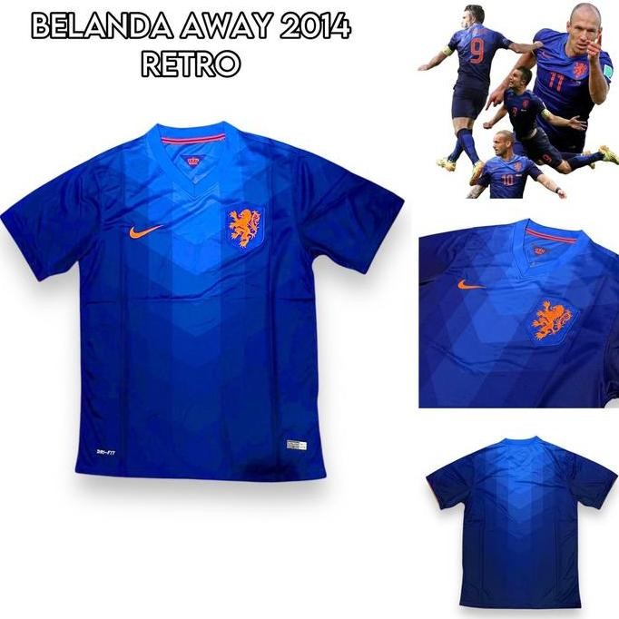 Jersey Bola Retro Belanda Vintage Away 2014 GO Quality