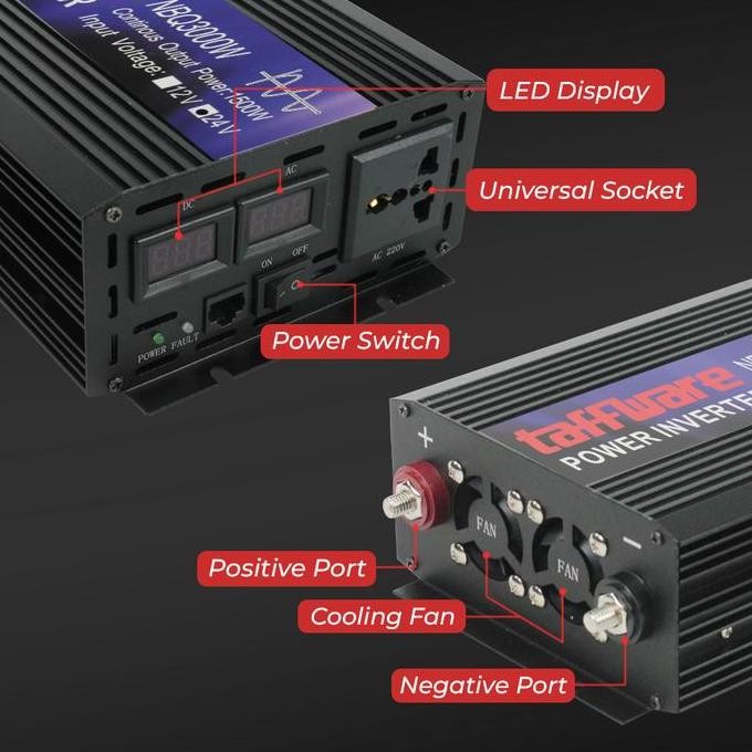 Power Inverter DC to AC 4000 Watt Pure Sine Wave DC 12V 24V 48V AC 220V