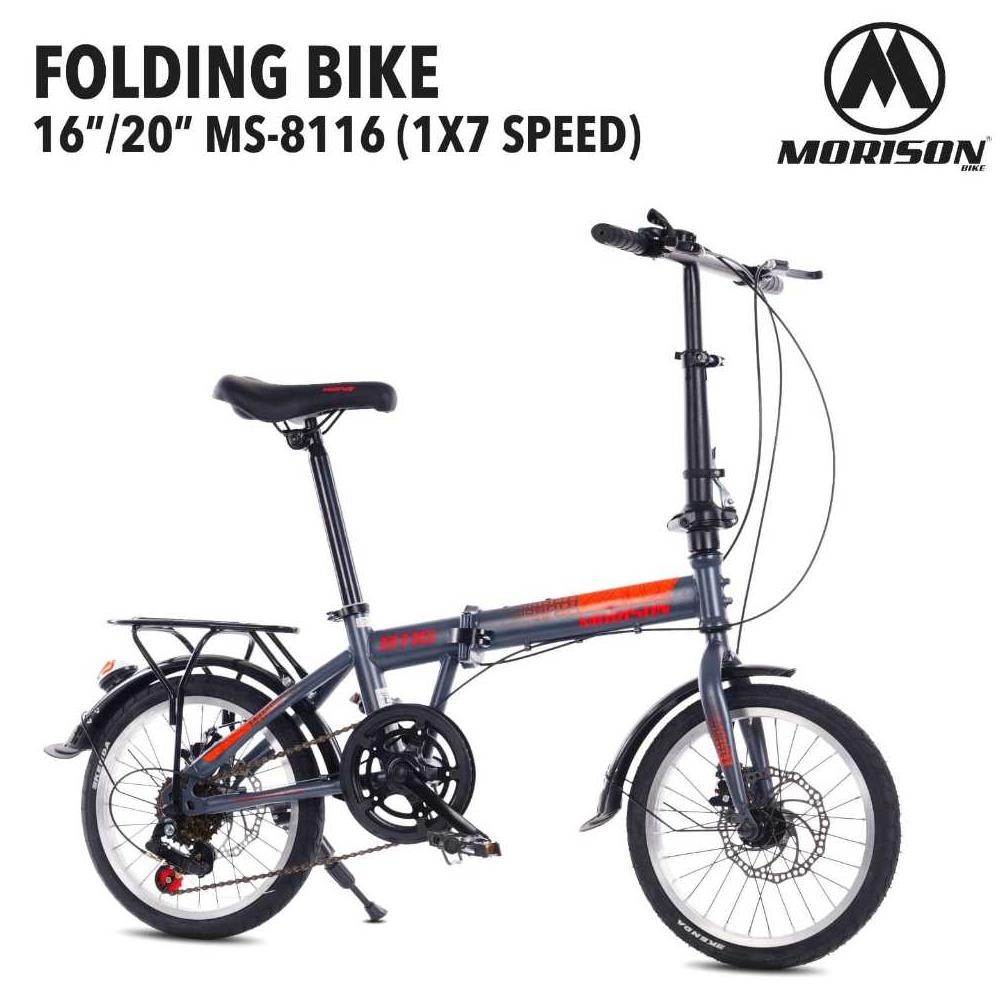Sepeda lipat  anak dan dewasa lipat morison 16 inch ms 8116  1x7 speed