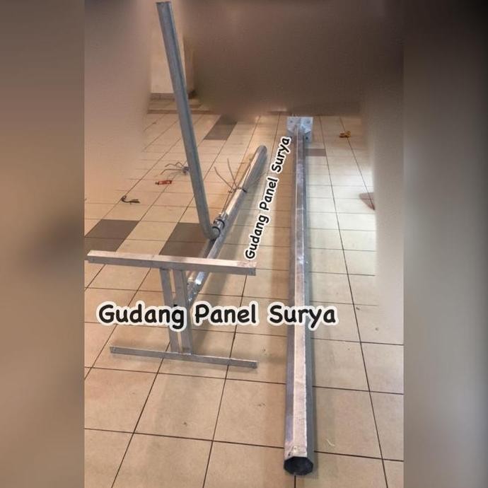 PREORDER Tiang Lampu PJU Tenaga Surya 9Meter 9m Oktagonal Single Arm