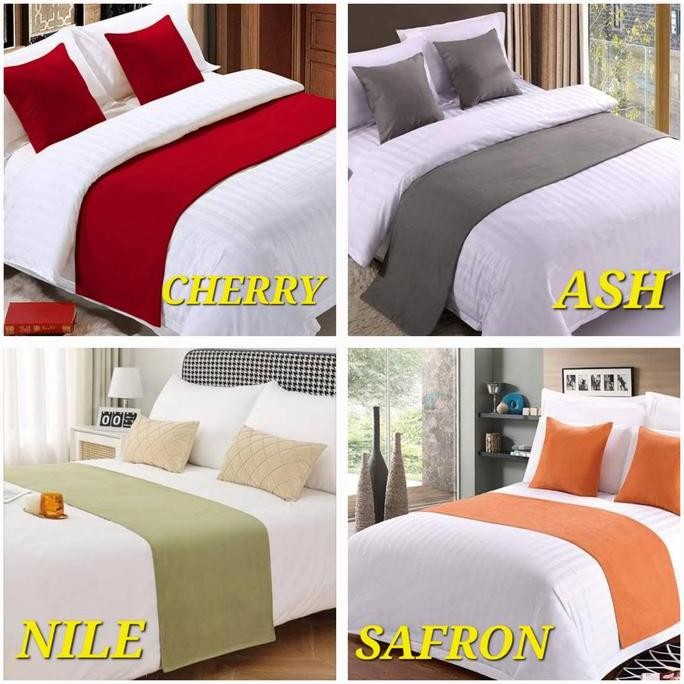 Bed Runner set + 2 Sarung Bantal 40x40cm + 2 Bantal 40x40cm