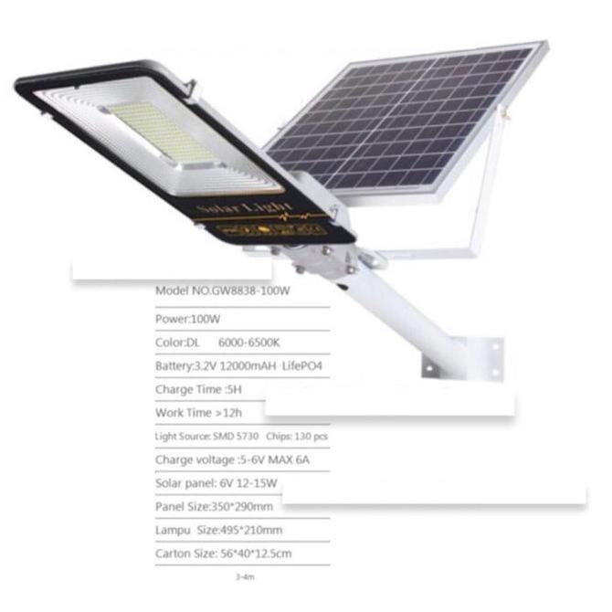 LAMPU JALAN TENAGA SURYA 100W PJU SOLAR CELL 100Watt PJU 100 watt
