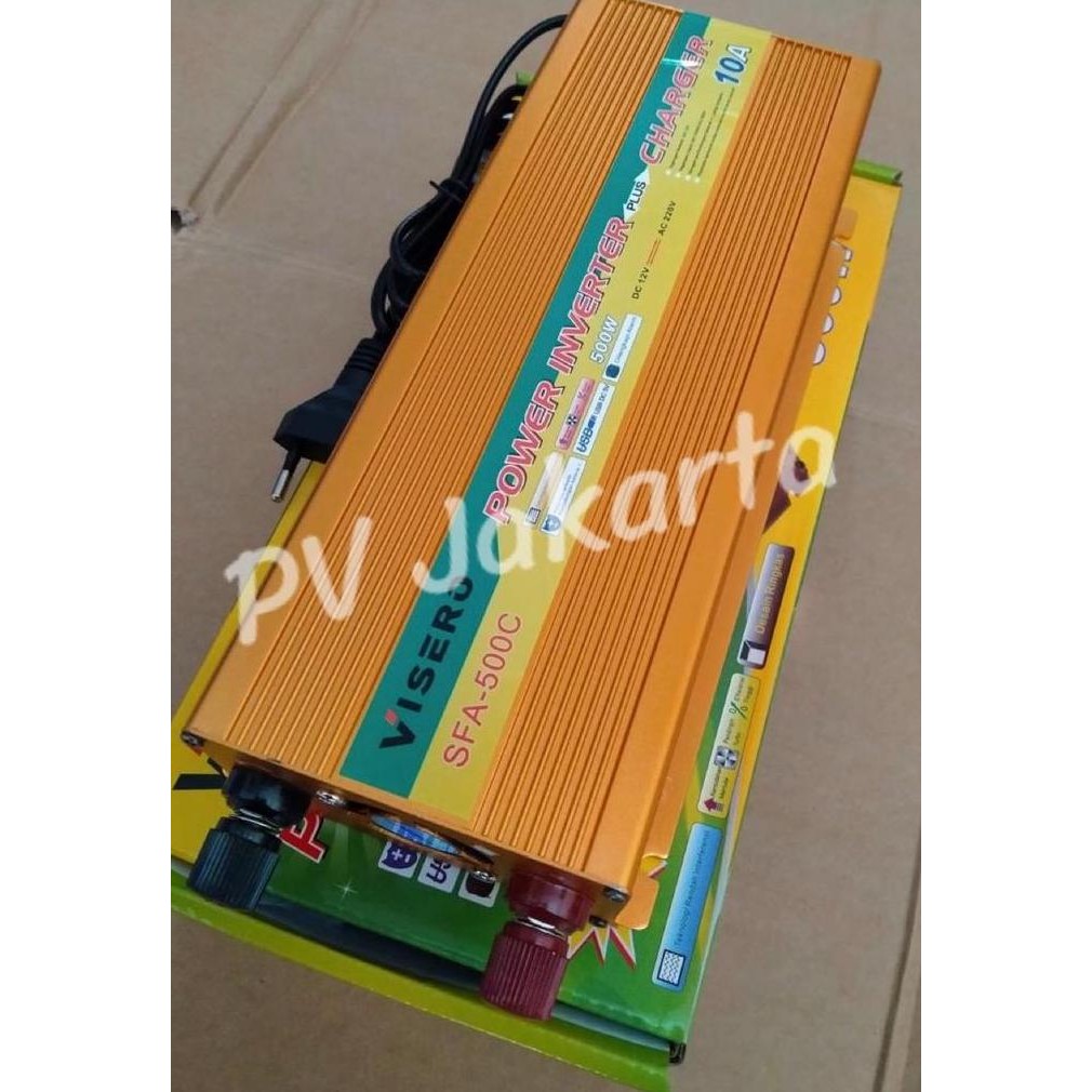 Power Inverter Visero 500W Plus Charger 10A SFA-500C 500 Watt Inverter